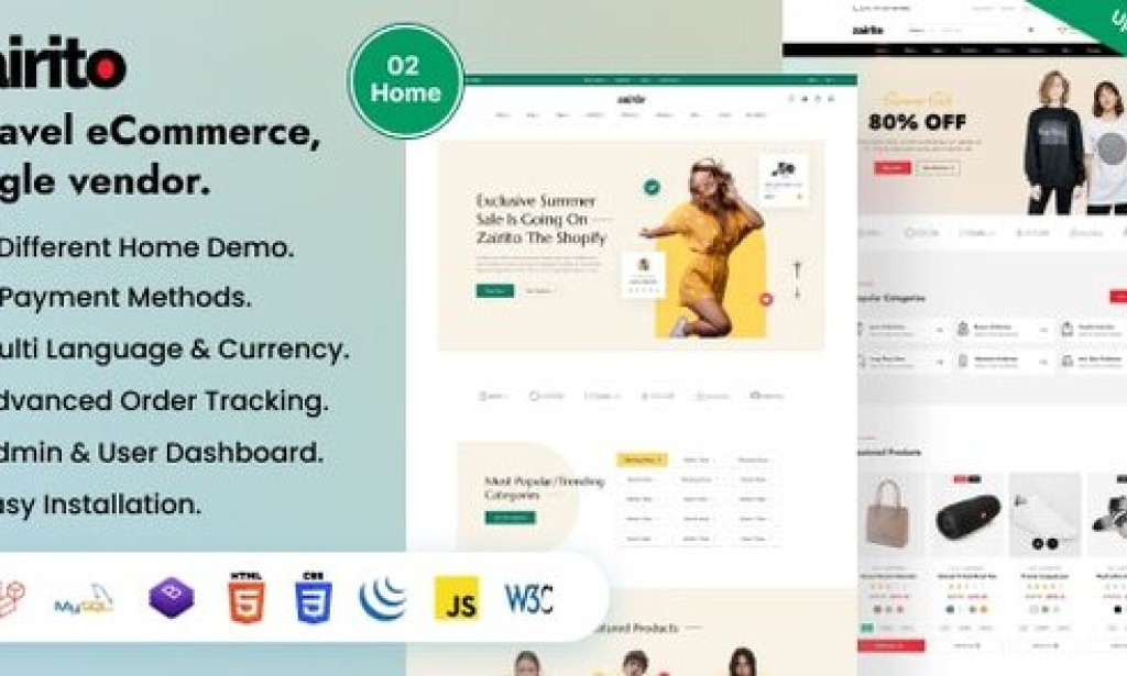 Zairito v1.8 – Laravel eCommerce System | Single Vendor Script