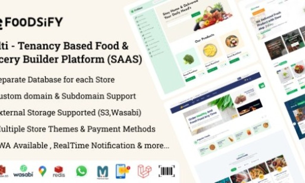 FOODSIFY v1.6 – Multitenancy Based Food Grocery & E-commerce Builder Platform (SAAS) Script