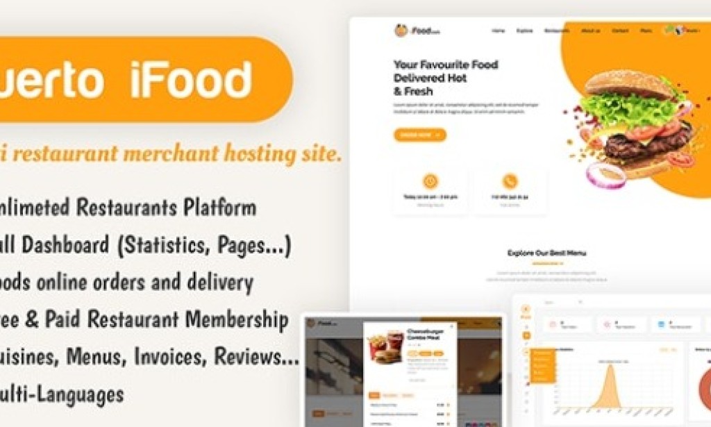 iFood v1.1 – Multi Restaurant Merchant Hosting Site SAAS Script
