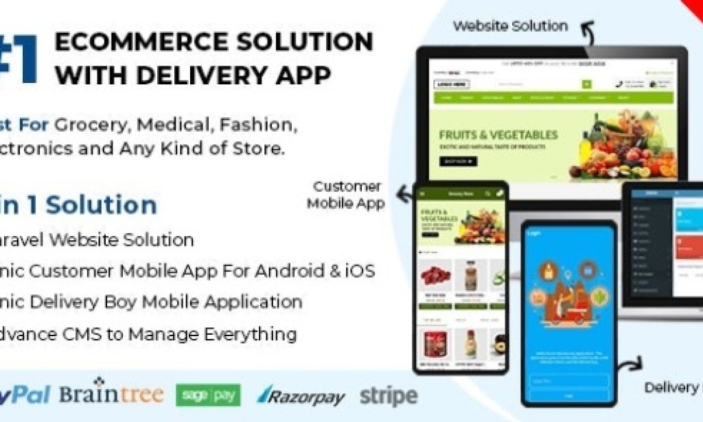 Ecommerce Solution with Delivery App For Grocery, Food, Pharmacy, Any Store / Laravel + Android Apps Nulled v1.0.22