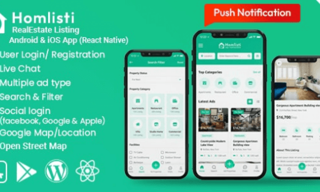 HomListi v1.10.3 – Real Estate Listing Android & iOS App Source Code
