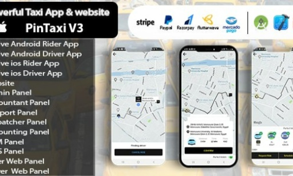 Pin Taxi v2.0 – Complete Solution Taxi App Source Code
