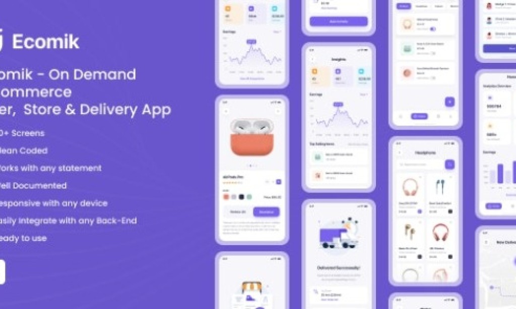 Ecomik v1.0 – Ecommerce Flutter App Template for User, Store and Delivery App Source