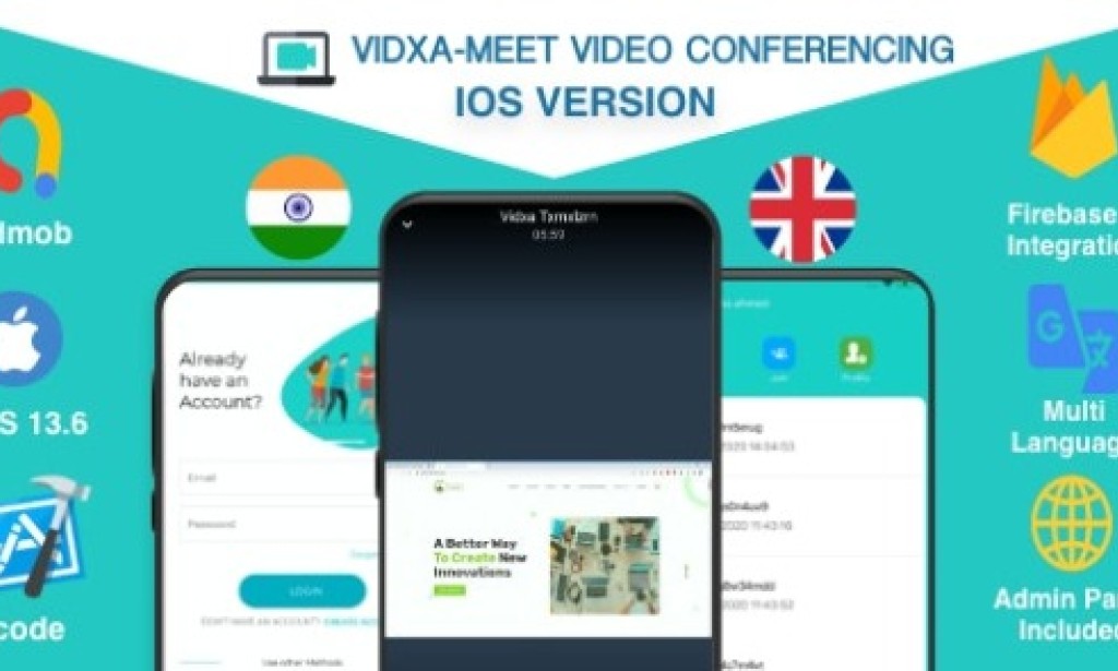 VIDXA MEET v2.0 – Free Video Conferencing & Audio Conferencing App | Zoom Clone (iOS + Admin Panel) Source