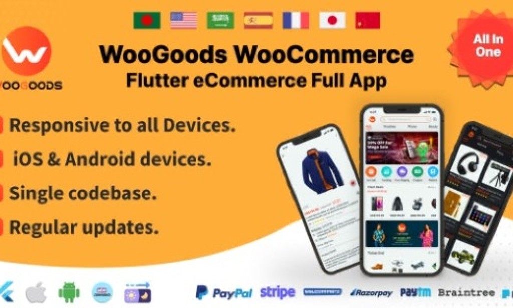 Woogoods WooCommerce (8 Sep 2022) – Flutter E-commerce Full App Source Code
