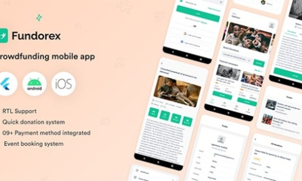 Fundorex Flutter Mobile App v1.0.3 – Crowdfunding Platform Source Code