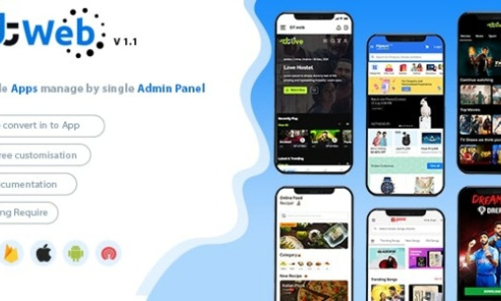 DTWeb v1.2 – Convert Website to a Flutter App | Multiple Webapp Support | Laravel Admin Panel Source Code