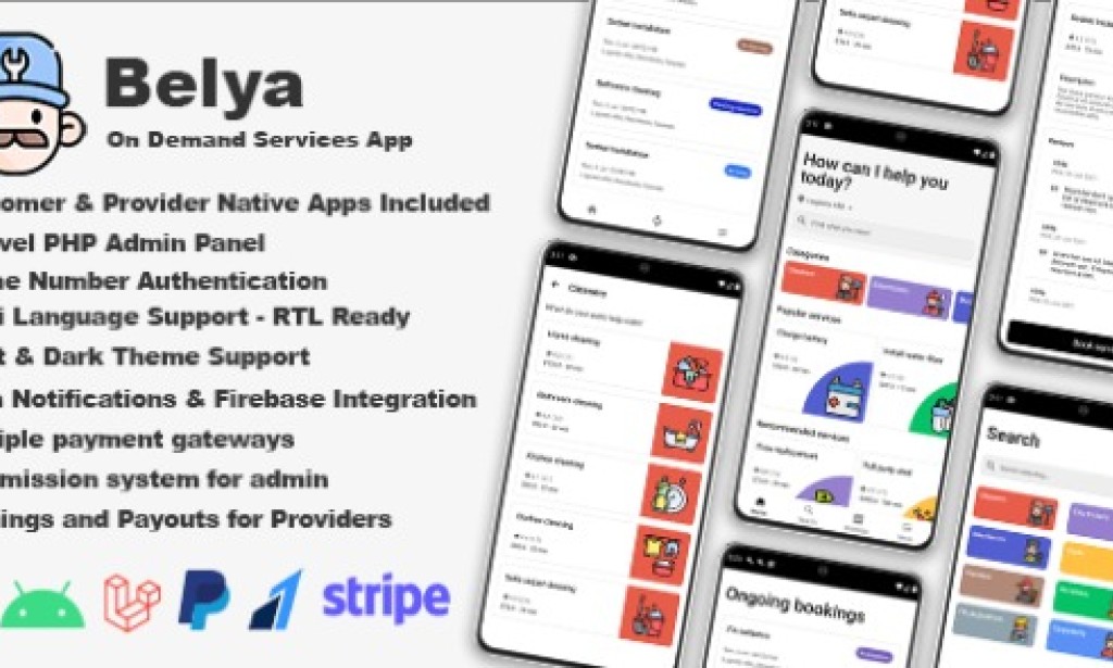 Belya v3.0 – On Demand Service App | Customer & Provider Apps with Admin Panel Source Code