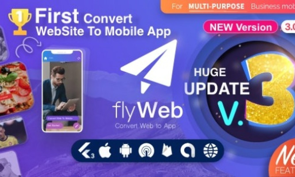 FlyWeb v3.0.1 Nulled – Web to App Convertor Flutter + Admin Panel Source