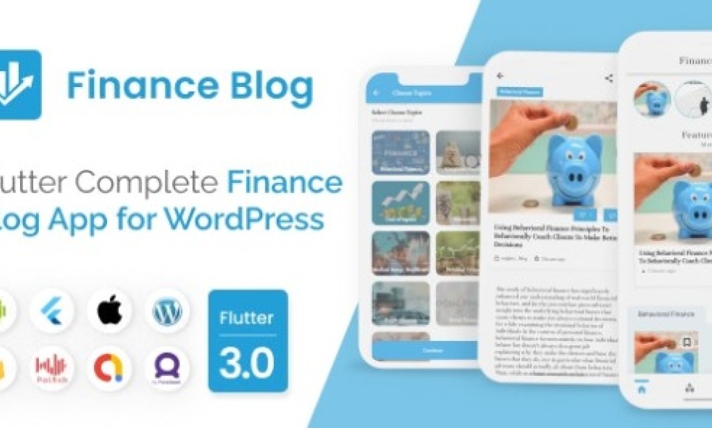 Mighty Finance v1.0 – Flutter 3.0 Blog App for Finance with WordPress backend Source