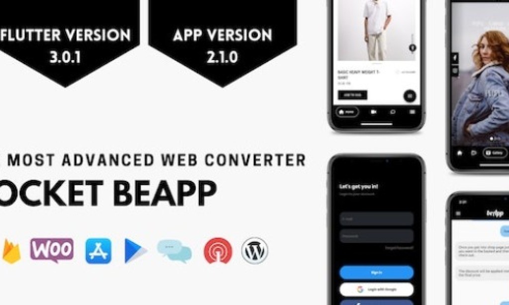 Rocket BeApp v2.1 – Flutter Web Converter App with Admin Panel