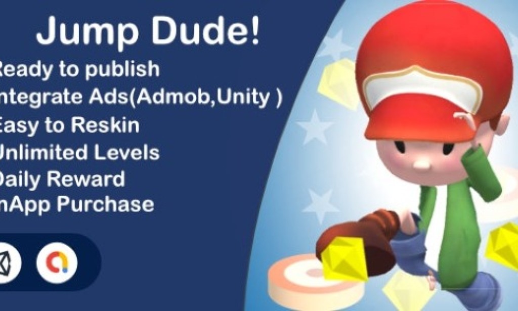 Jump Dude – Unity Complete + Admob + InApp + Ultra Casual Game