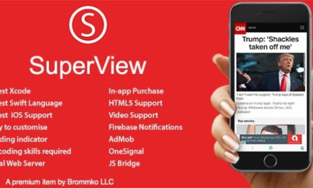 SuperView v3.1.0 – WebView App for iOS with Push Notification, AdMob, In-app Purchase App Source