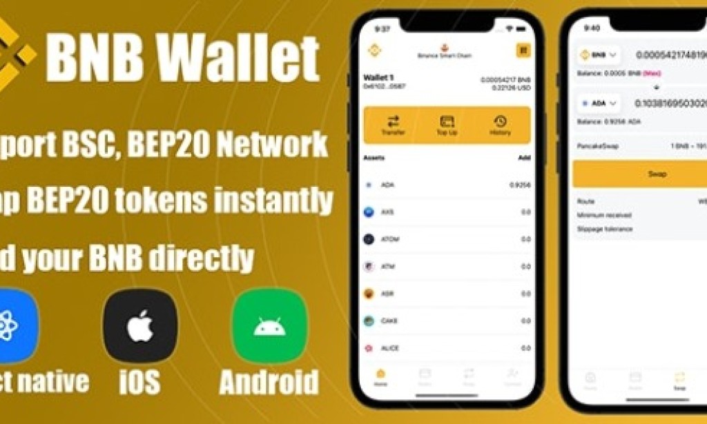 React Native – DeFi Crypto Wallet BNB, BEP20 App Source Code