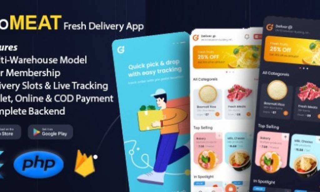 GoMeat v1.0.2 – Chicken, Meat, Fish Delivery Flutter App with Admin Panel Source