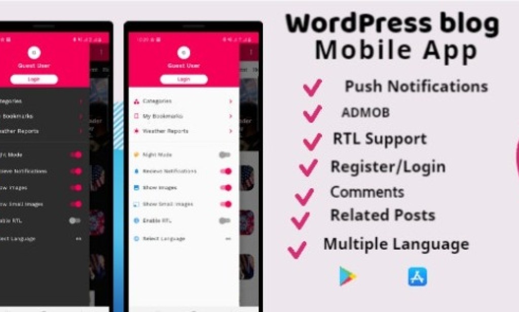Flutter WordPress Mobile App v1.0 – Supports Android & IOS Source