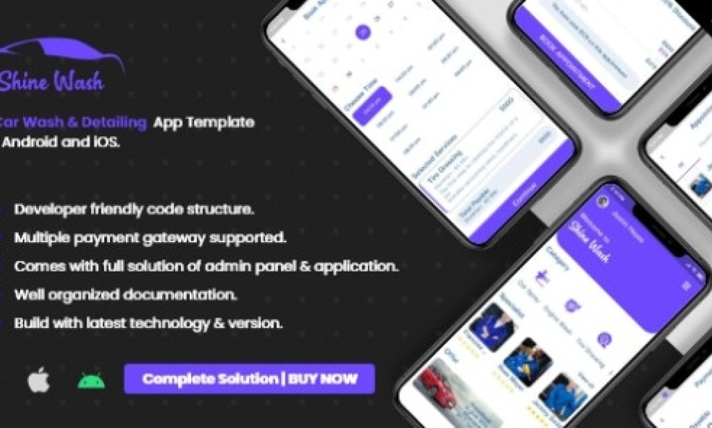 Car Wash Booking System With Mobile Apps Android | iOS | Flutter v2.1.0