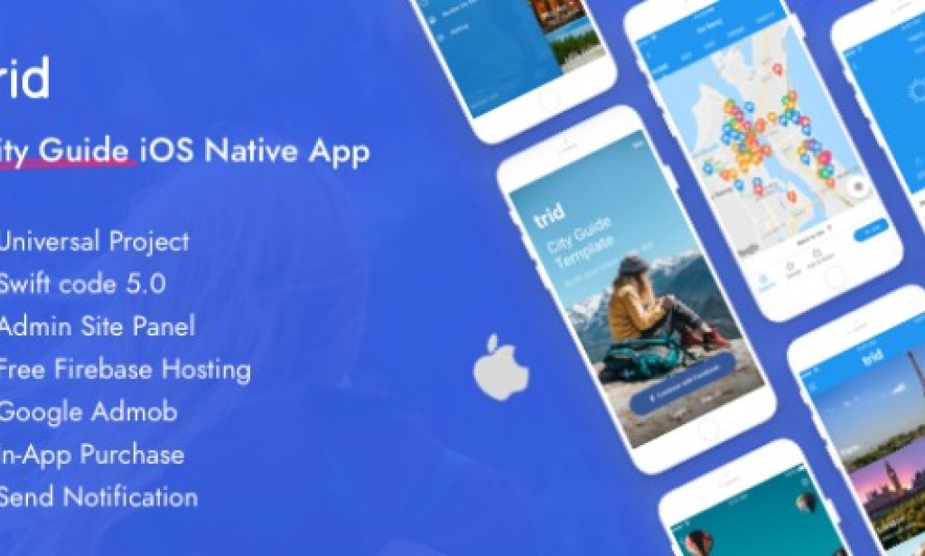 Trid v1.3.1 – City Travel Guide iOS Native with Admin Panel, Firebase App Source Code
