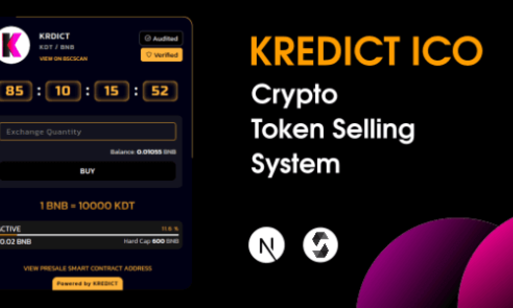 KREDICT v1.0 – ICO Crypto Token Selling System | Multi Currency | Multi Wallet Script