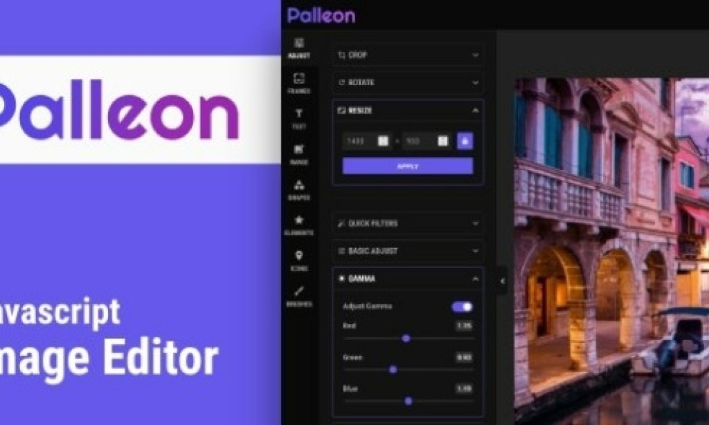 Palleon v1.0 – JavaScript Image Editor Script