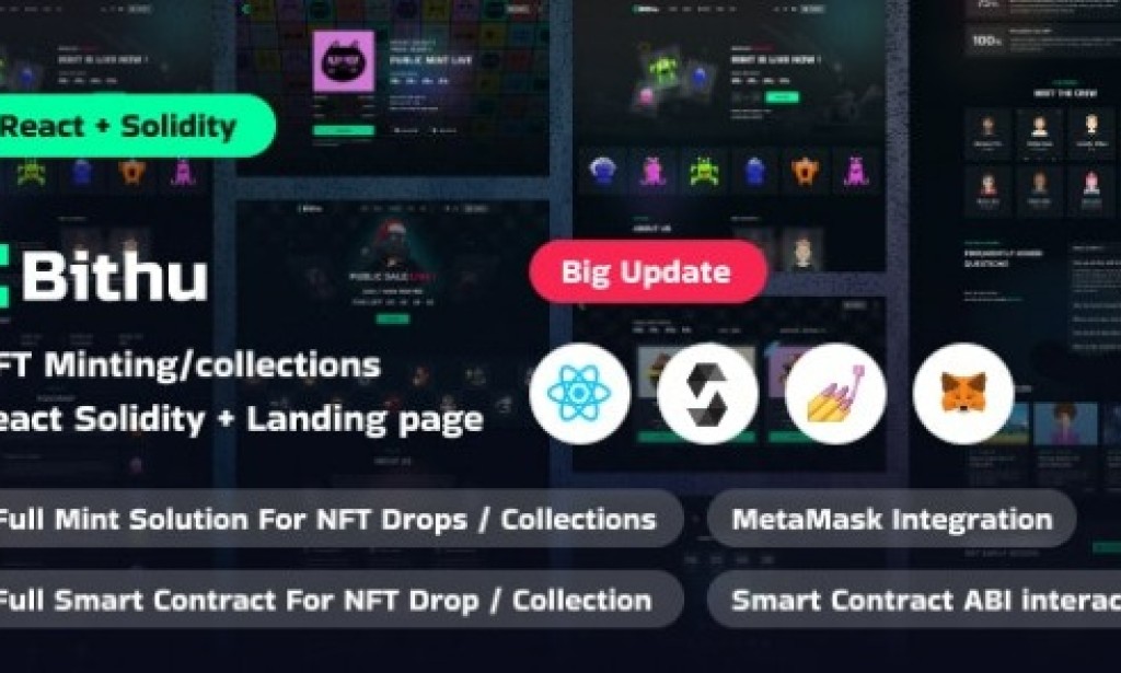 Bithu v1.0 – NFT Minting/Collection with Smart Contract (React JS+Solidity)