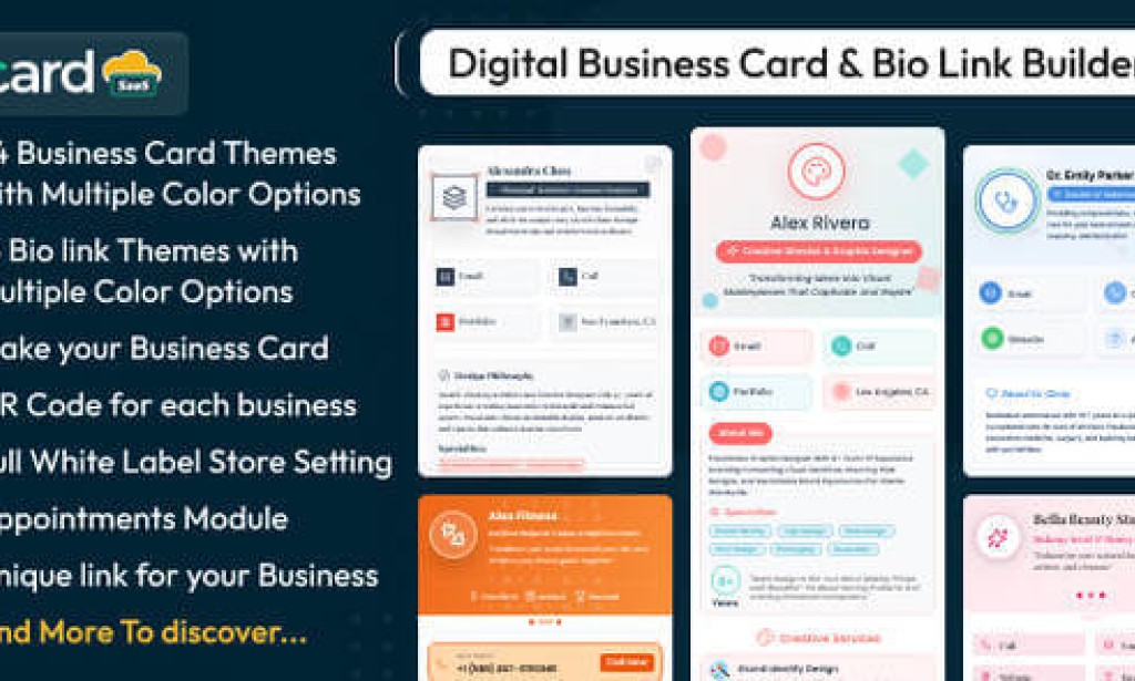 vCard SaaS v7.0 Nulled – Digital Business Card Builder – Bio Links Builder PHP Script