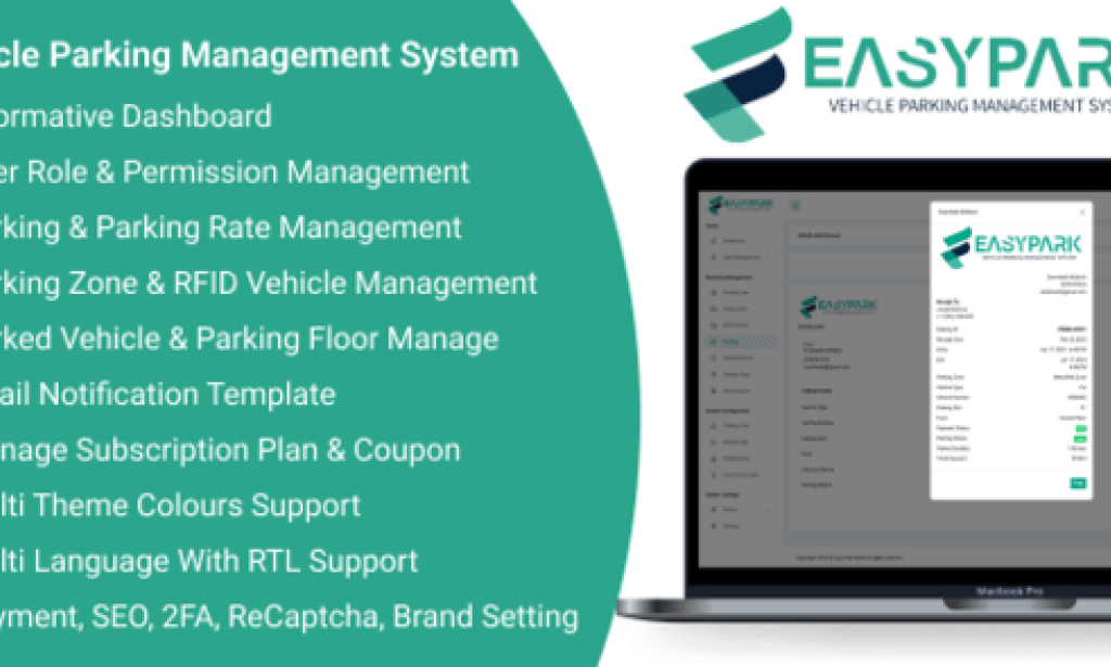 EasyPark SaaS v1.8 – Vehicle Parking Management System PHP Script