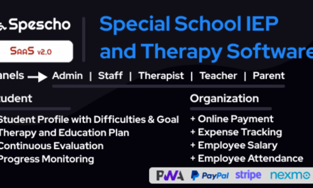Spescho v1.0 – Special School IEP and Therapy Software