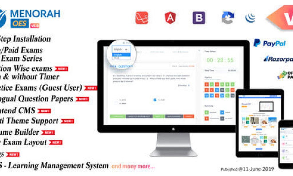 MenorahOES v11.0 – Online Learning and Examination System Script