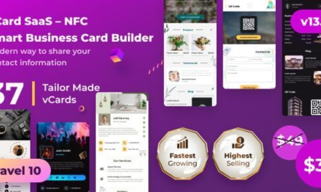Infy vCard SaaS v14.1.0 – NFC Smart Business Card Builder PHP Script