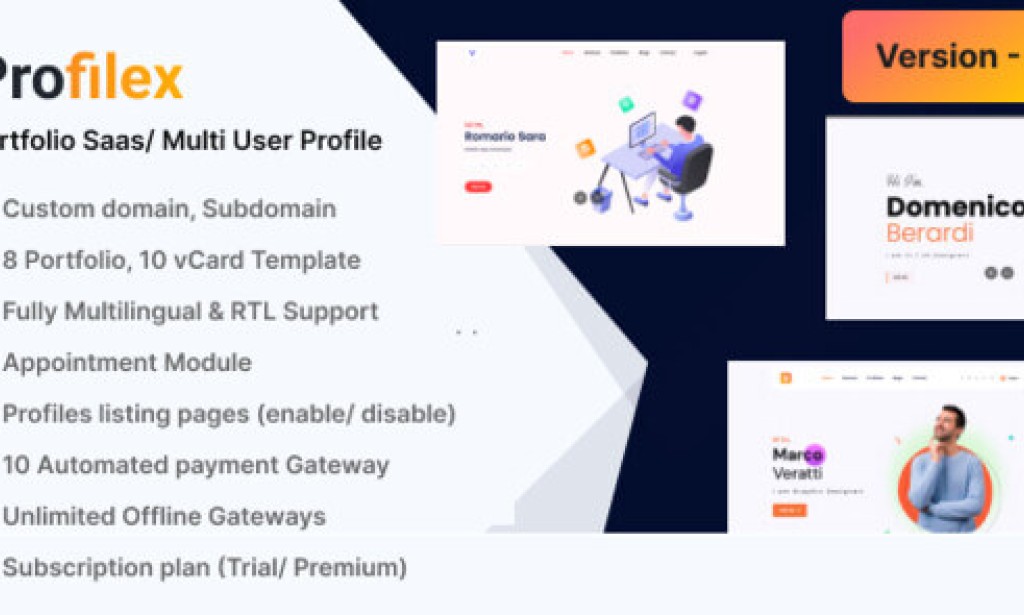 Profilex v3.1 Nulled – Multitenant Portfolio Website Builder with Appointment Module (SAAS) PHP Script