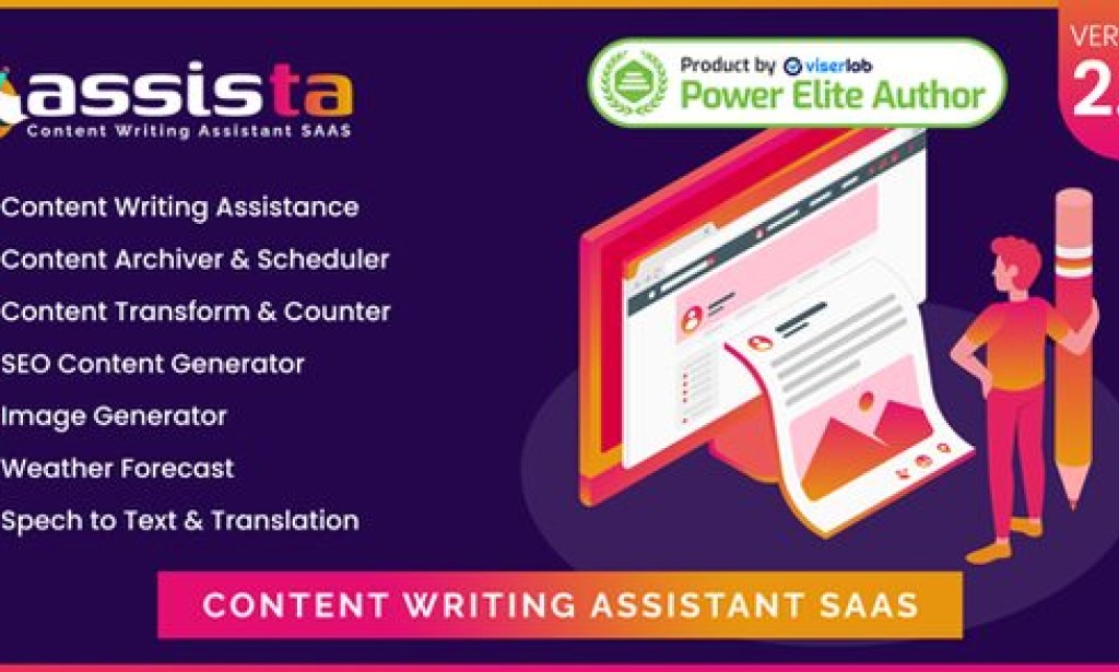 Assista v2.0 Nulled – Content Writing Assistant as SAAS Script