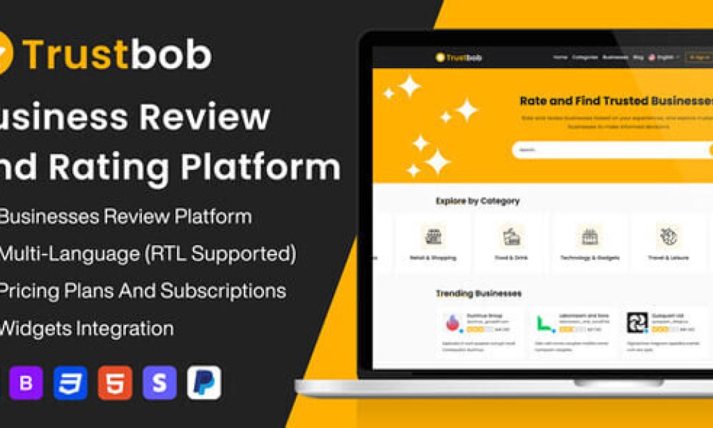 Trustbob v1.1 Nulled – Business Review and Rating Platform (SAAS) PHP Script