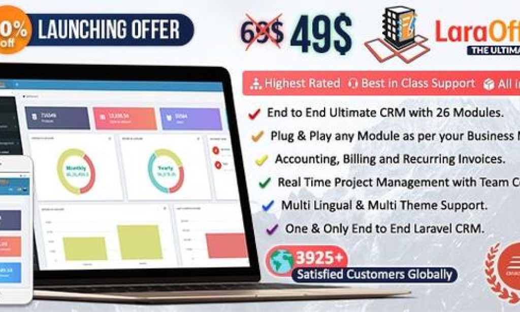 LaraOffice (27 Jul 2024) – Ultimate CRM and Project Management System Script