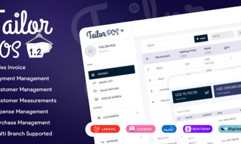 TailorPos v1.3.1 – POS and Order Management System PHP Script