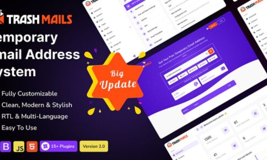 Trash Mails v2.0 – Temporary Email Address System PHP Script
