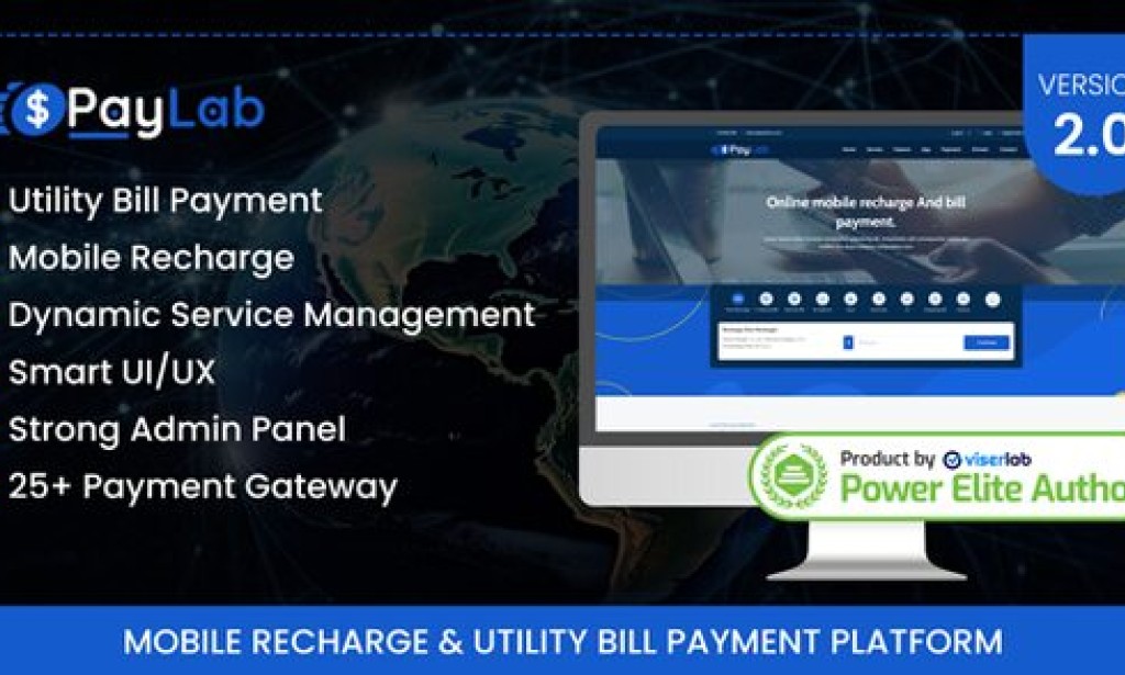 PayLab v2.0 Nulled – Mobile Recharge and Utility Bill Payment Platform PHP Script