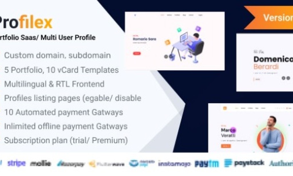 Profilex v3.1 Nulled – Portfolio Builder SAAS / Multi-User Profile (Multitenancy)
