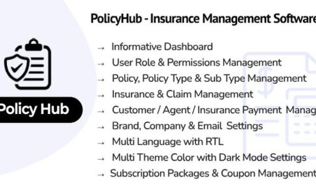 PolicyHub v1.0 – Insurance Management Software Script