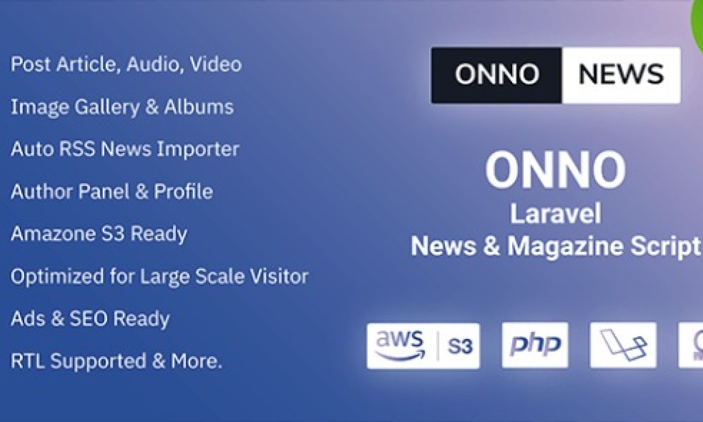 ONNO v1.4.2 – Laravel News & Magazine Script Nulled
