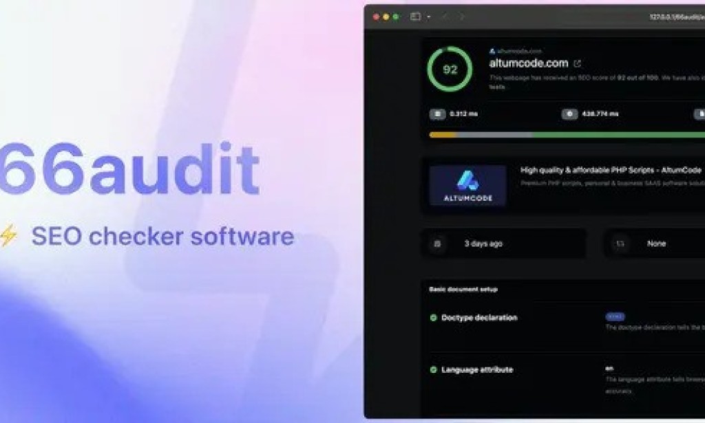 66audit v18.0.0 Nulled – PHP SEO Audits Software