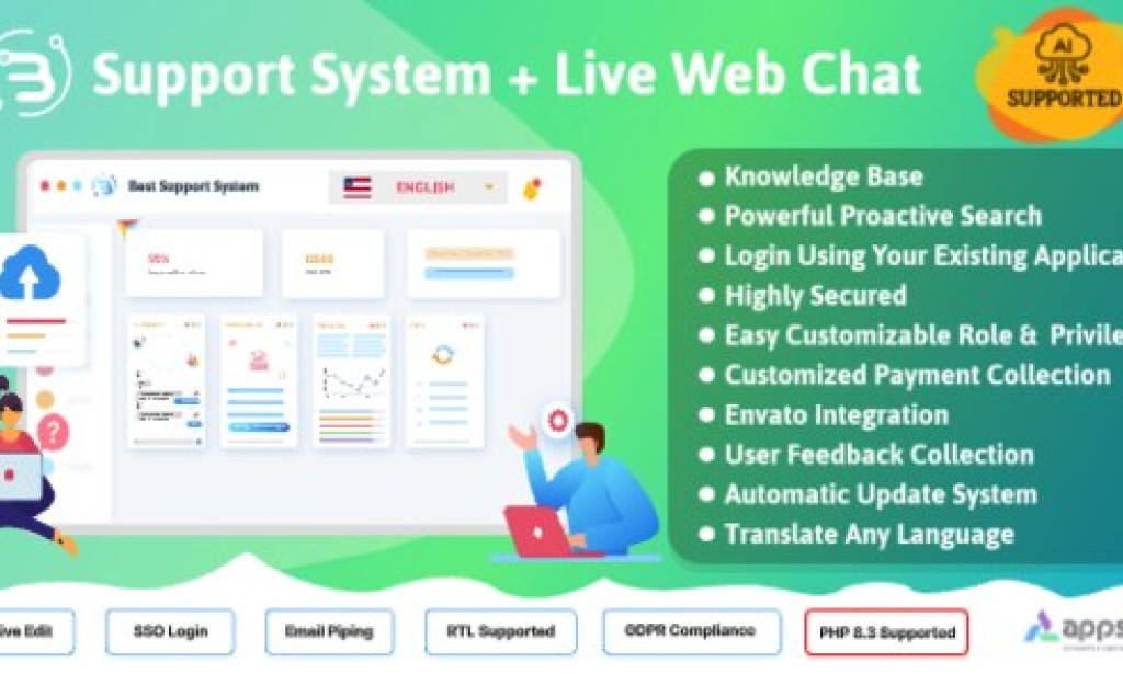 Support System v4.1.7 Nulled – Live Web Chat & Client Desk & Ticket Help Desk PHP Script