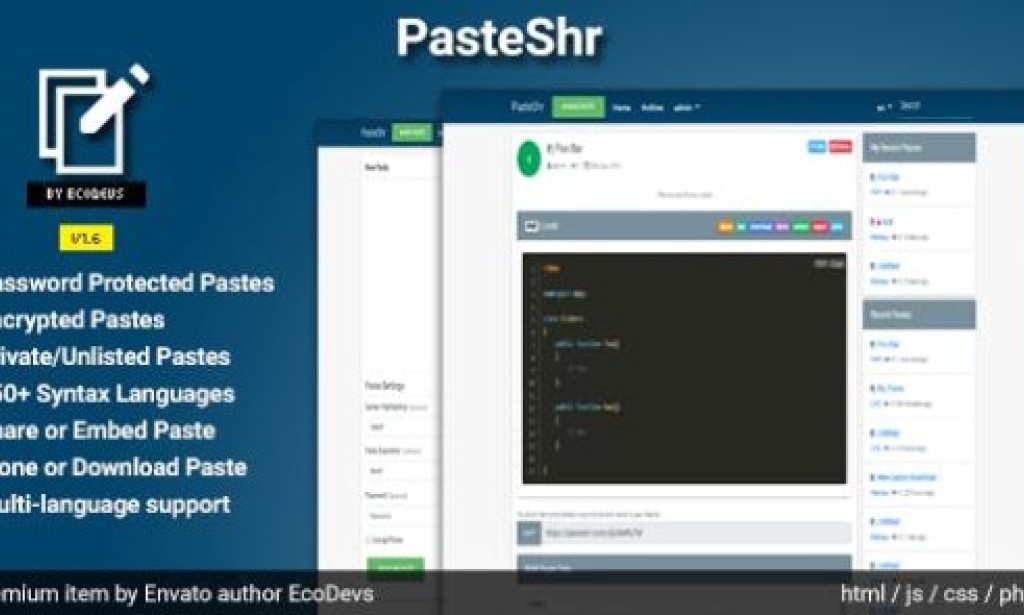 PasteShr v3.2.5 Nulled – Text Hosting & Sharing Script