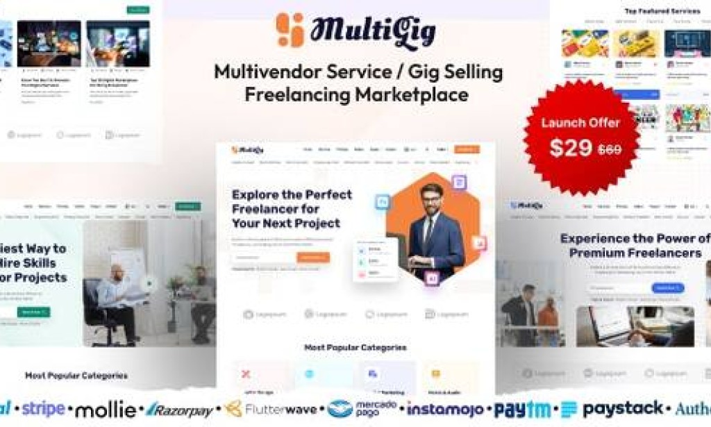 MultiGig v1.0 Nulled – Service / Gig Selling Freelancing Marketplace (Subscription Based) Script