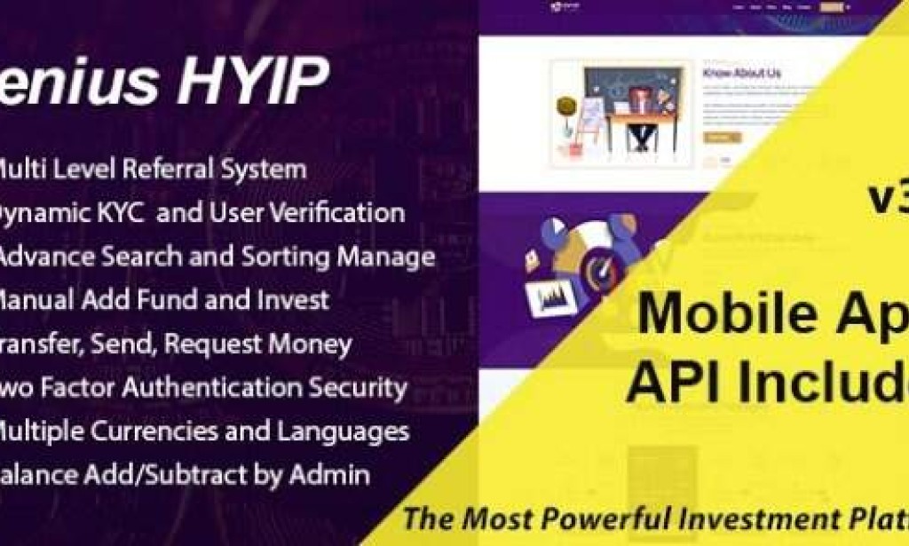 Genius HYIP v3.1 Nulled – All in One Investment Platform Script