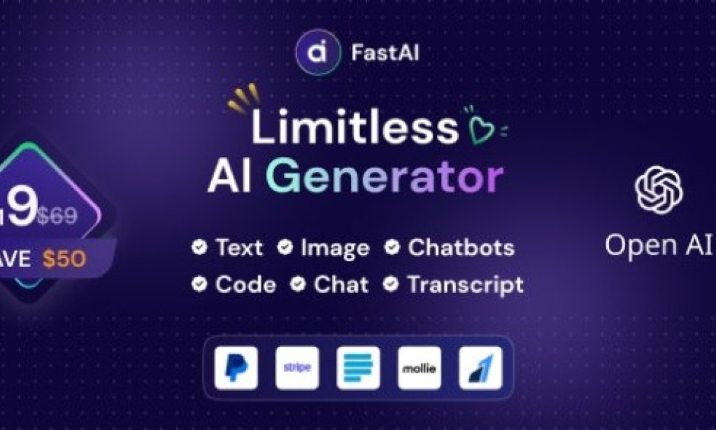 FastAi v1.5.3 Nulled – SaaS AI Content Voice Text Image Chat & Code Generator PHP Script