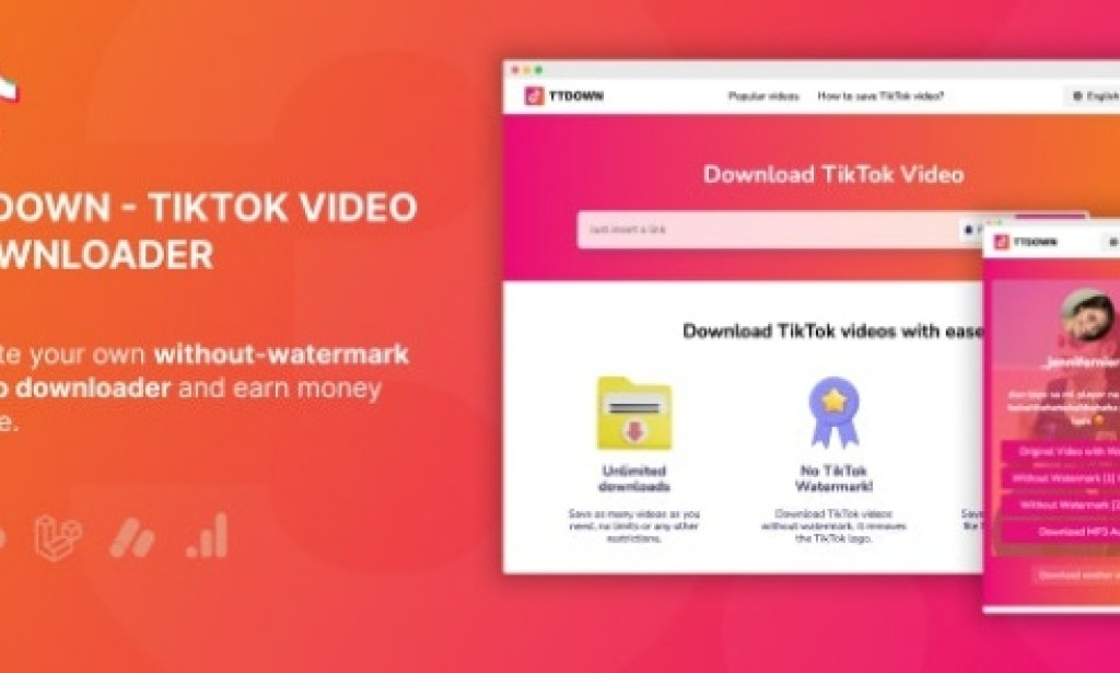 TikTok Video Downloader Without Watermark & Music Extractor v3.0.6 Nulled Script