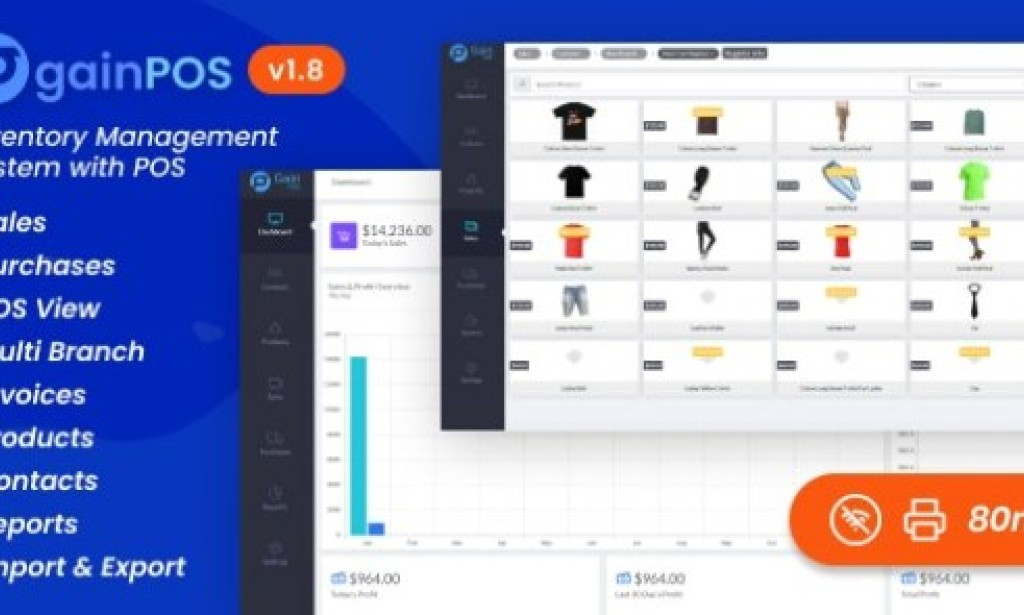 Gain POS v1.8 Nulled – Inventory and Sales Management System PHP Script