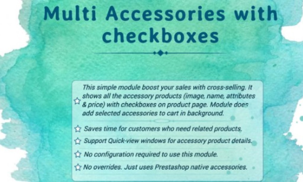 Multi Accessories with Checkboxes Module v2.1.1 – for PrestaShop