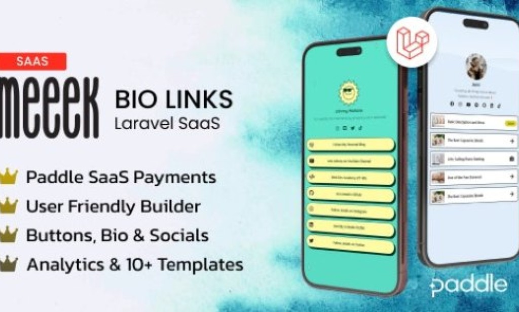 Meeek v1.3.0 – Bio Links SaaS (Laravel) Script